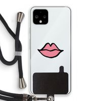 Kusje: Pixel 4 Transparant Hoesje met koord