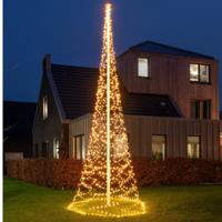 Vlaggenmast kerstboom met ster - verlichting - 1240 leds - D200 x H600 cm - klassiek