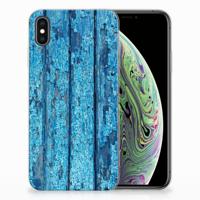 Apple iPhone Xs Max | Bumper Hoesje | Wood Blue