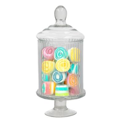 Gerimport snoeppot/voorraadpot Striped - glas - D12,5 x H28 cm - transparant - decoratie