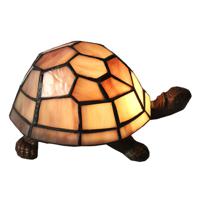 HAES DECO - Tiffany Tafellamp Schildpad Beige 23x14x8 cm Fitting E14 / Lamp max 1x25W - thumbnail