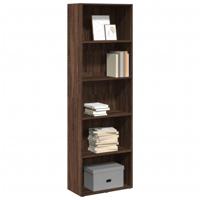 Boekenkast 60x30x189 cm bewerkt hout bruin eikenkleurig