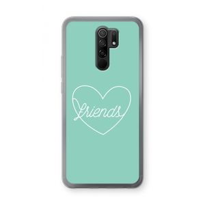 Friends heart pastel: Xiaomi Redmi 9 Transparant Hoesje