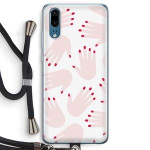 Hands pink: Huawei P20 Transparant Hoesje met koord