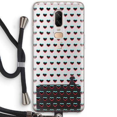 Hartjes: OnePlus 6 Transparant Hoesje met koord