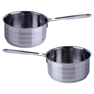 Svenska Living Steelpan - 2x - D14 cm - RVS - 1L - juspan/sauspan - alle warmtebronnen - pannen