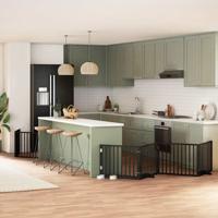 VidaXL Hondenhek inklapbaar 6 panelen 480 cm populierenhout zwart