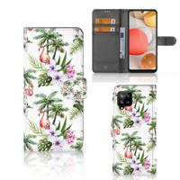 Samsung Galaxy A42 5G | Telefoonhoesje | Met pasjeshouder | Flamingo Palms