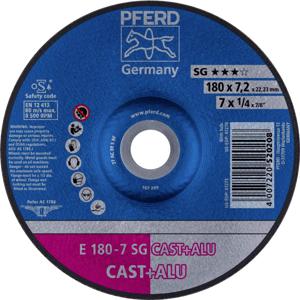 PFERD 62217681 E 180-7 SG CAST+ALU Afbraamschijf gebogen Diameter 180 mm Boordiameter 22.23 mm Aluminium legering, Grijs/grauw sferoïdisch gietijzer, Giethuid