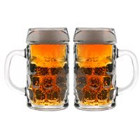 2x Bierpullen/Bierglazen Oktoberfest 0,5 liter   -