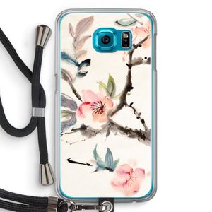 Japanse bloemen: Samsung Galaxy S6 Transparant Hoesje met koord