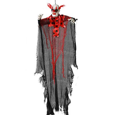 Halloween/horror thema hang decoratie horror clown - enge/griezelige pop - 120 cm