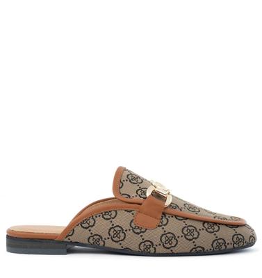 Babouche Nea beige cognac Textiel Dames