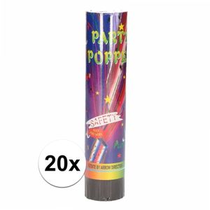20x Party poppers confetti 20 cm