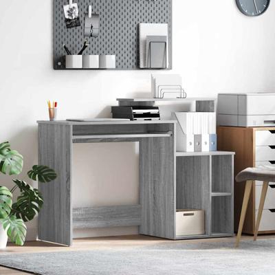 Bureau met Opbergruimte Grijs sonoma 120,5 x 44 x 88,5 cm