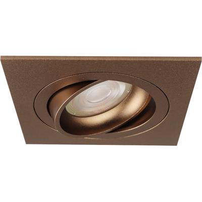 Spot Armatuur GU10 - Pragmi Boxy Pro - GU10 Inbouwspot - Vierkant - Brons - Kantelbaar - 92mm