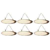 Hobby boomstam ophang bord - 6x - 23 x 6 cm - boomschijf bordjes - naambordje - huisnummer bordje