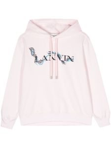 Lanvin hoodie en coton à logo imprimé - Rose