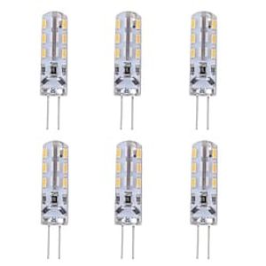 1w g4 bi-pins led-lamp 24 smd 3014 rood blauw groen decoratieve sfeerverlichting dc 12v (6 stuks) Lightinthebox