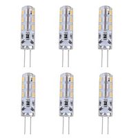 1w g4 bi-pins led-lamp 24 smd 3014 rood blauw groen decoratieve sfeerverlichting dc 12v (6 stuks) Lightinthebox