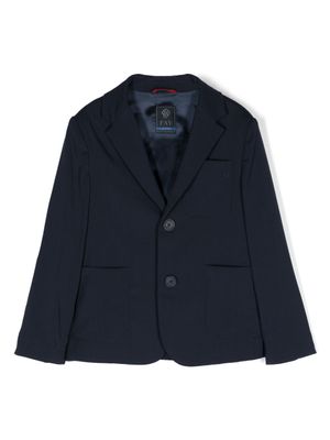 Fay Kids blazer boutonné à logo brodé - Bleu