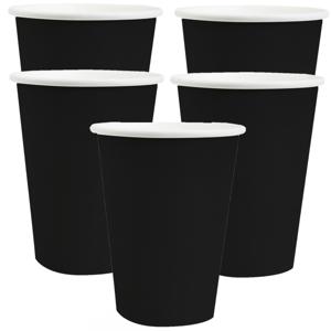 Santex feest/verjaardag bekertjes - 20x stuks - karton - zwart - 270 ml