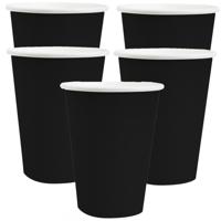 Santex feest/verjaardag bekertjes - 20x stuks - karton - zwart - 270 ml