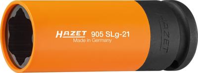 HAZET Krachtdopsleutel · speciaal profiel 905SLG-21 · 1/2 inch (12,5 mm) vierkant hol · Wielbouten hybride speciaal profiel · SW 21 mm