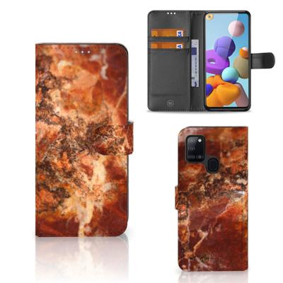 Samsung Galaxy A21s | Bookcase | Marmer Bruin