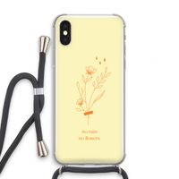 No rain no flowers: iPhone XS Transparant Hoesje met koord