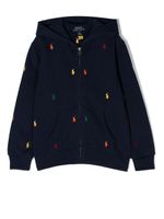 POLO RALPH LAUREN KIDS hoodie brodé à fermeture zippé - Bleu - thumbnail