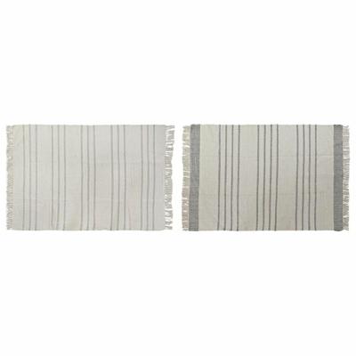 Tapijt DKD Home Decor 120 x 180 x 0,75 cm Grijs Polyester Wit Franjes Boho (2 Stuks)