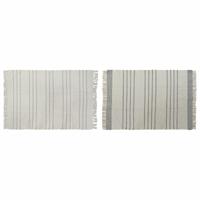 Tapijt DKD Home Decor 120 x 180 x 0,75 cm Grijs Polyester Wit Franjes Boho (2 Stuks)