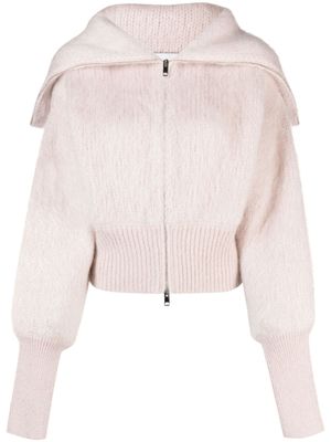 SA SU PHI cardigan zippé Jen à effet brossé - Rose