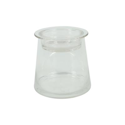Deco glas met komdeksel helder H13,5cm