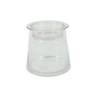 Deco glas met komdeksel helder H13,5cm