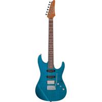 Ibanez MMN1 Transparent Aqua Blue Martin Miller Signature elektrische gitaar met koffer - thumbnail