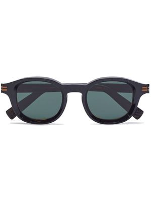 Zegna lunettes de soleil à monture ovale - Noir