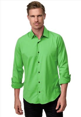 ItalianStyle - Herenoverhemd - Katoen - Slimfitmodel - Groen