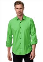 ItalianStyle - Herenoverhemd - Katoen - Slimfitmodel - Groen