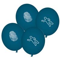 Ballonnen Detective - 16x stuks - blauw - 90 cm - politie thema