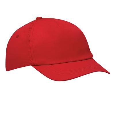 Baseballcap / pet Outdoor - 5 panels - rood - volwassenen - klittenbandsluiting - katoen