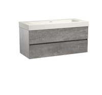 Storke Edge zwevend badmeubel 120 x 52 cm beton donkergrijs met Mata High enkele wastafel in mat witte solid surface - thumbnail