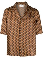 Bally chemise en soie à imprimé graphique - Marron