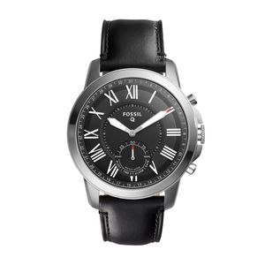 Horlogeband Fossil FTW1157 Leder Zwart 22mm