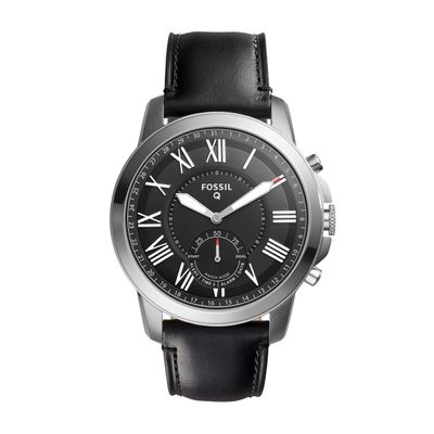 Horlogeband Fossil FTW1157 Leder Zwart 22mm