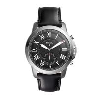 Horlogeband Fossil FTW1157 Leder Zwart 22mm