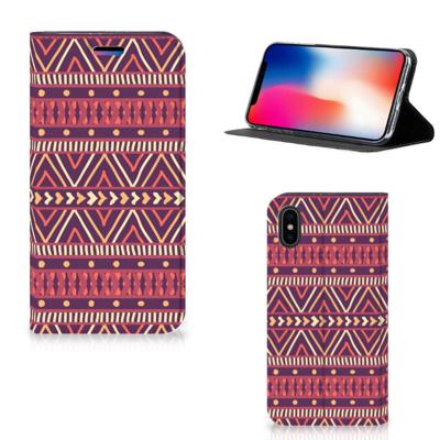 Apple iPhone X | Xs | Hoesje met Magneet | Aztec Paars