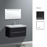 Badkamermeubelset Sanilux Senza 100x47x50 cm 2 Kraangaten Hoogglans Wit