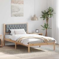 Bedframe met hoofdeinde Lichtgrijs 100 x 200 cm Stof Bedframe met hoofdeinde Lichtgrijs 100 x 200 cm Stof